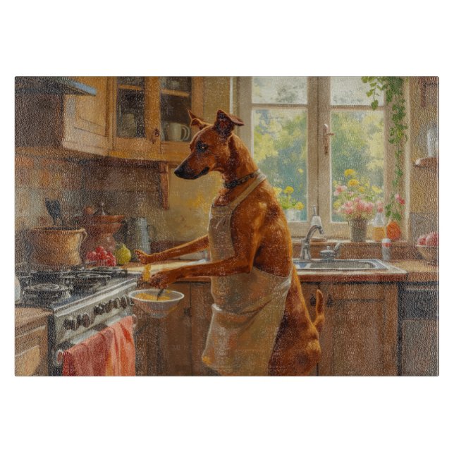Azawakh Cooking in Kitchen Cutting Board (Front)