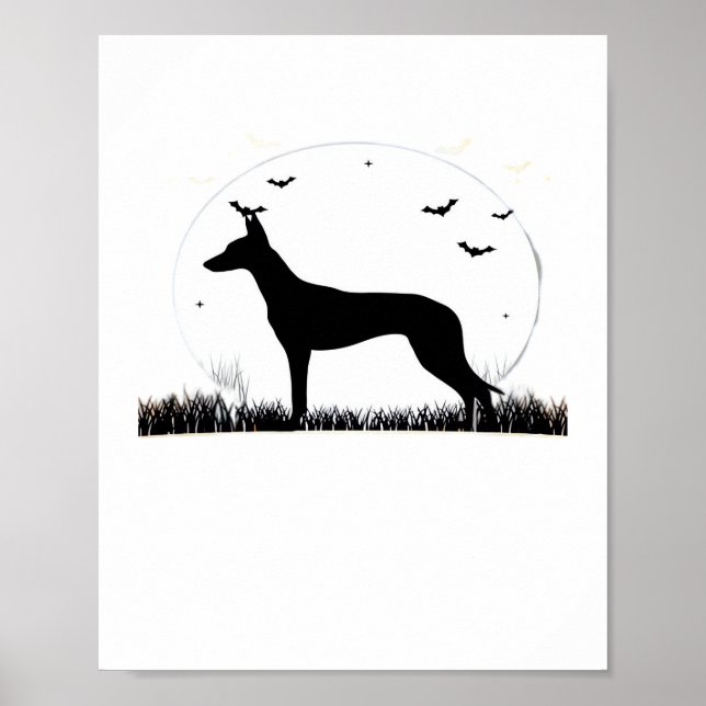 Azawakh Dog – Halloween Moon Silhouette Classic T- Poster (Front)