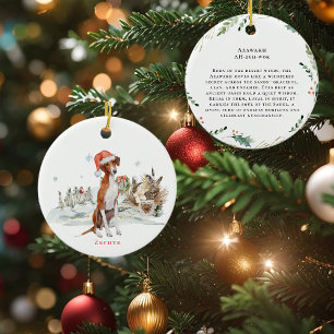 Azawakh Watercolor Dog   Monogram Ceramic Ornament