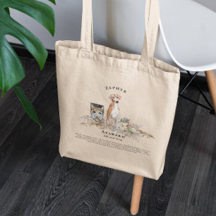 Azawakh Watercolor Dog   Monogram Tote Bag