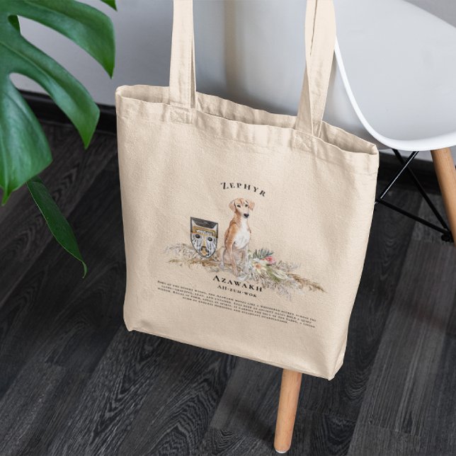 Azawakh Watercolor Dog | Monogram Tote Bag (Creator Uploaded)