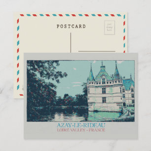 Azay-le-Rideau chateau in the Loire valley, France Postcard