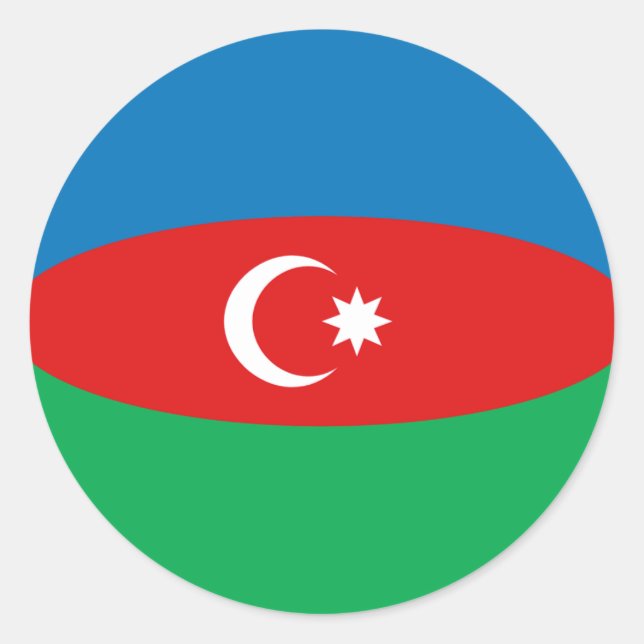 Azerbaijan Fisheye Flag Sticker (Front)