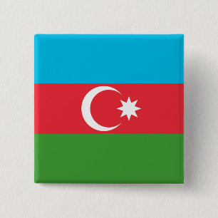 Azerbaijan Flag 15 Cm Square Badge