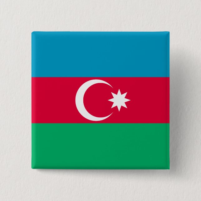 Azerbaijan Flag 15 Cm Square Badge (Front)