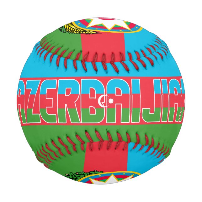 Azerbaijan Flag and Coat of Arms Patriotic Baseball (Front)