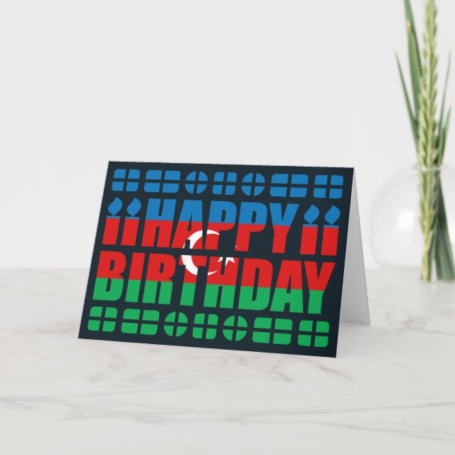 Azerbaijan Flag Birthday Card (Front)