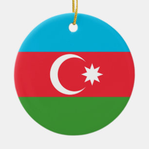 Azerbaijan Flag Ceramic Ornament