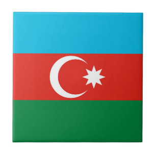 Azerbaijan flag ceramic tile