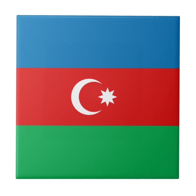 Azerbaijan Flag Ceramic Tile (Front)