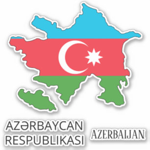 Azerbaijan Flag Charming Patriotic Map