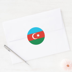 Azerbaijan flag classic round sticker