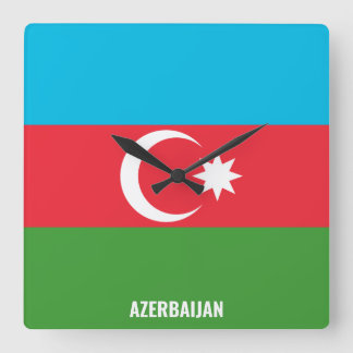 Azerbaijan Flag Dazzling Patriotic Square Wall Clock