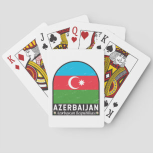 Azerbaijan Flag Emblem Distressed Vintage  Playing Cards