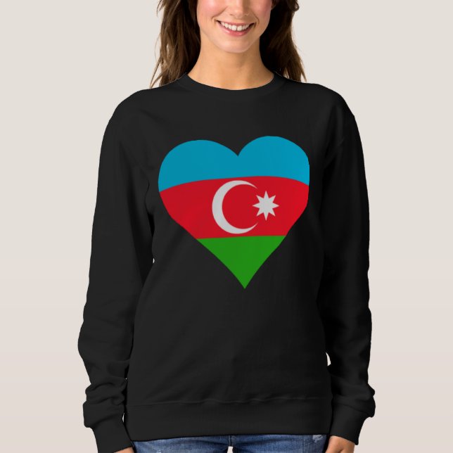 Azerbaijan Flag Heart Azerbaijan  Love Azerbaijan Sweatshirt (Front)