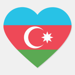 Azerbaijan Flag Heart Sticker