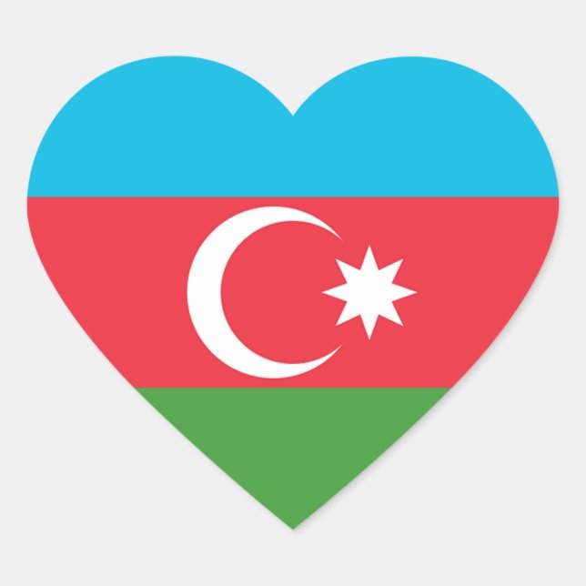 Azerbaijan Flag Heart Sticker (Front)