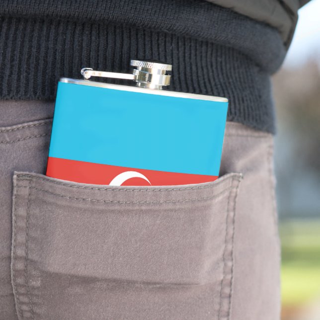 Azerbaijan flag hip flask (In Situ)