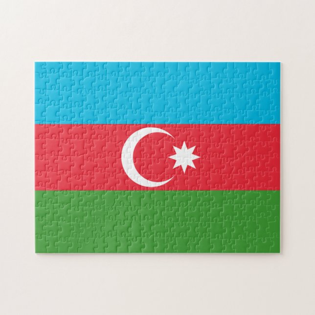 Azerbaijan Flag Jigsaw Puzzle (Horizontal)
