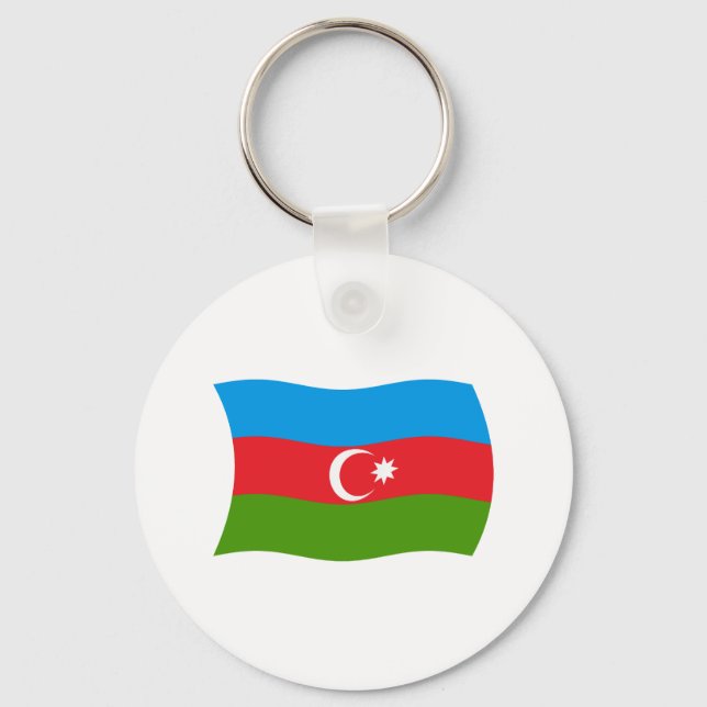 Azerbaijan Flag Keychain (Front)