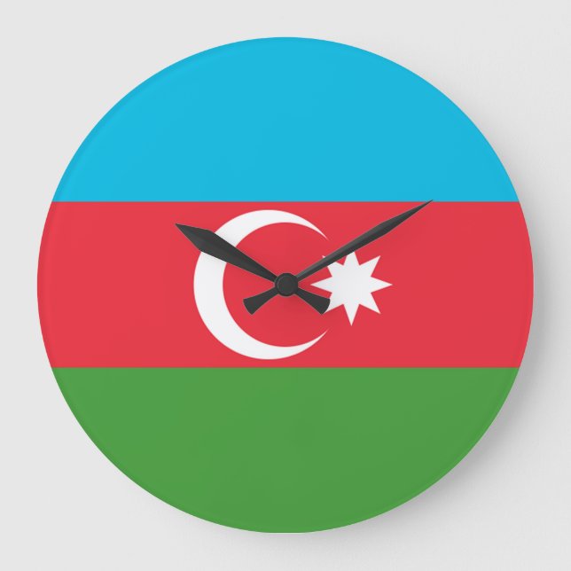 Azerbaijan Flag Large Clock (Front)