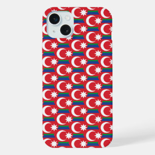 Azerbaijan flag pattern iPhone 15 plus case