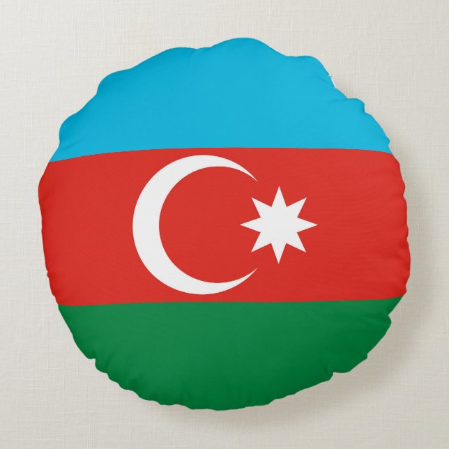 Azerbaijan flag round cushion (Back)