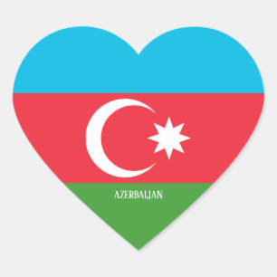 Azerbaijan Flag Splendid Patriotic Heart Sticker