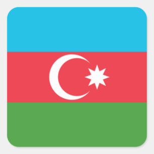 Azerbaijan Flag Square Sticker