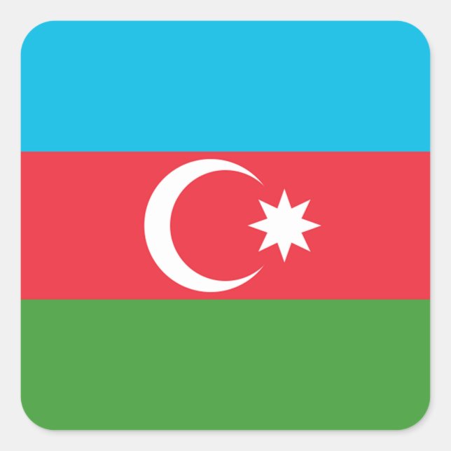 Azerbaijan Flag Square Sticker (Front)