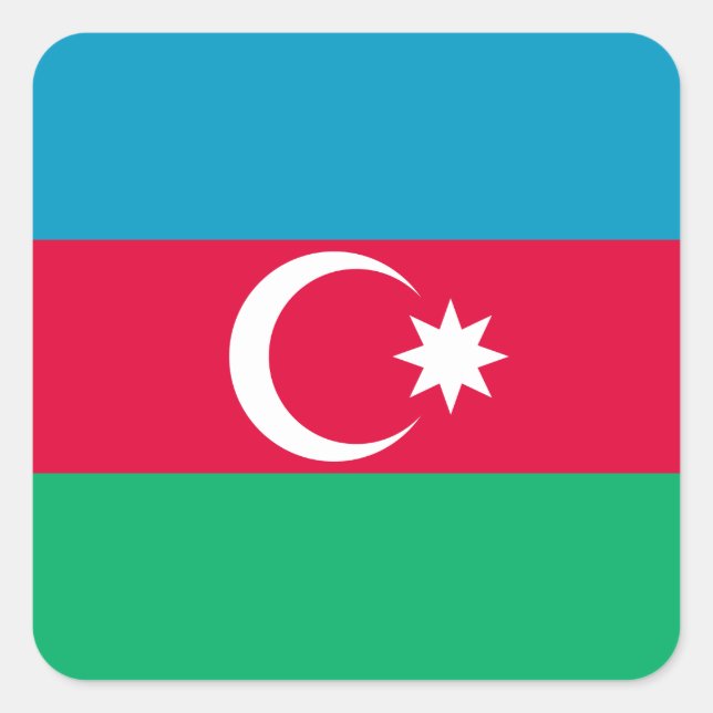 Azerbaijan Flag Square Sticker (Front)