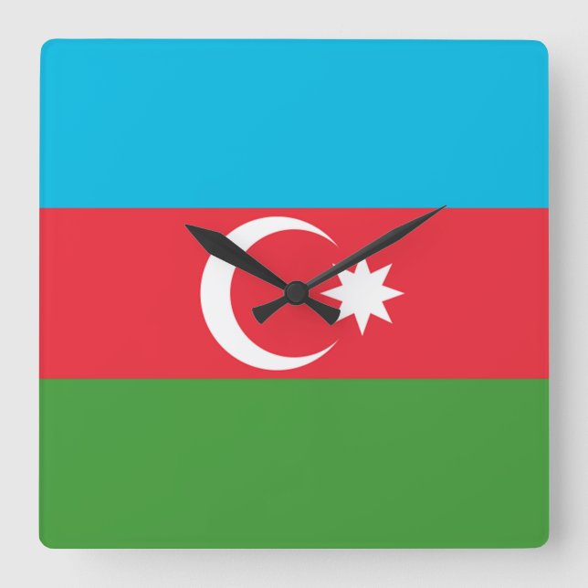 Azerbaijan Flag Square Wall Clock (Front)