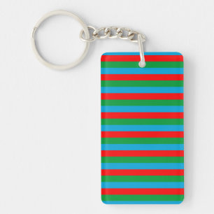 Azerbaijan flag stripes country symbol pattern red key ring