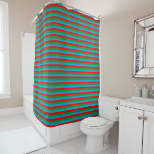Azerbaijan flag stripes country symbol pattern red shower curtain