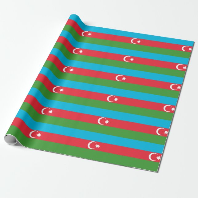 Azerbaijan Flag Wrapping Paper (Unrolled)