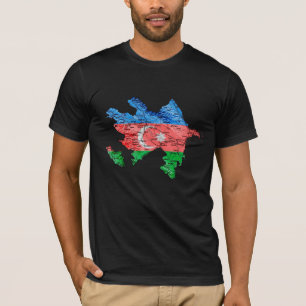 Azerbaijan Flagcolor Map T-Shirt