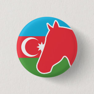Azerbaijan Horse Azerbaijani National Animal Flag 3 Cm Round Badge