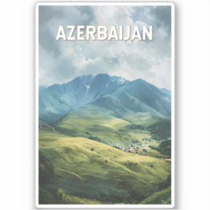 Azerbaijan Illustration Travel Art Vintage