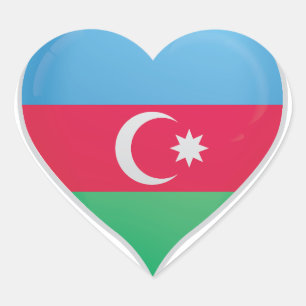 Azerbaijan love flag pride heart sticker