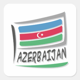 Azerbaijan Pride X Flag Square Sticker