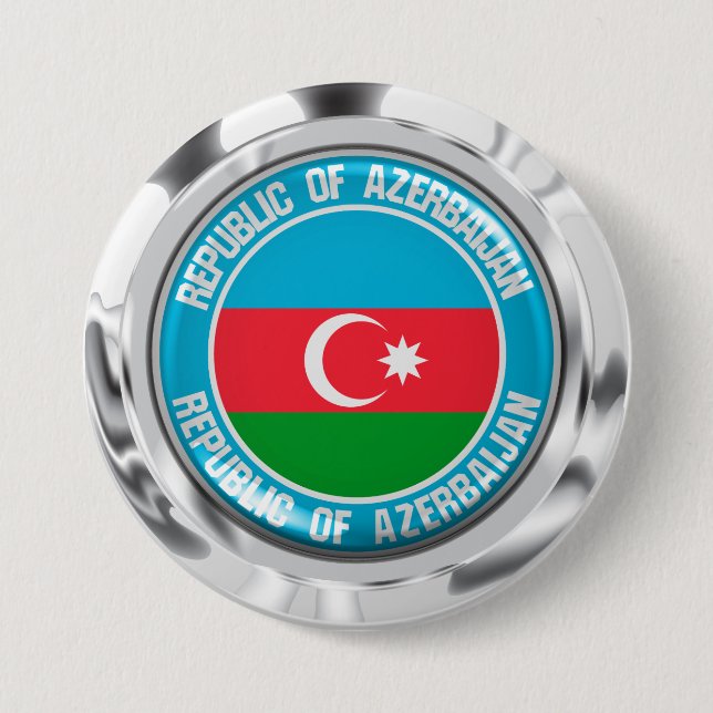 Azerbaijan Round Emblem 7.5 Cm Round Badge (Front)