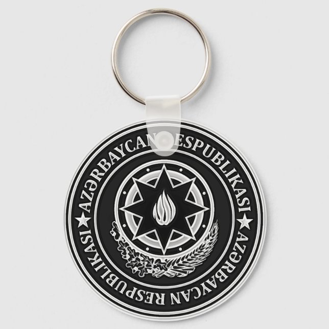 Azerbaijan  Round Emblem Key Ring (Front)