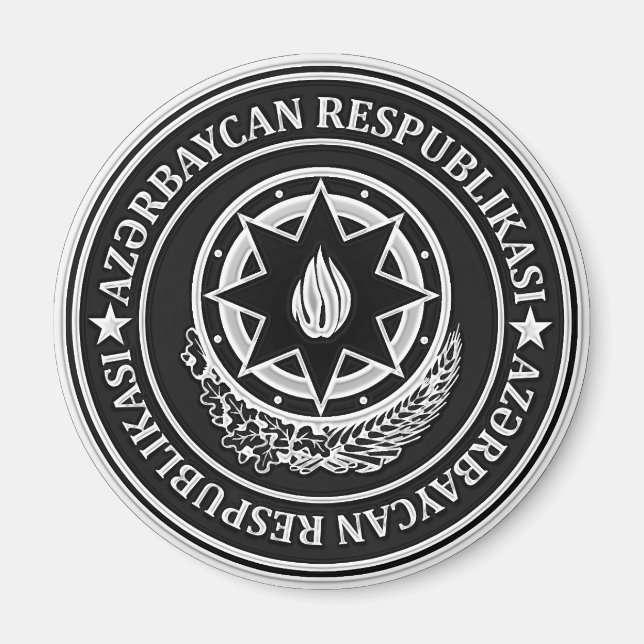 Azerbaijan  Round Emblem Magnet (Front)