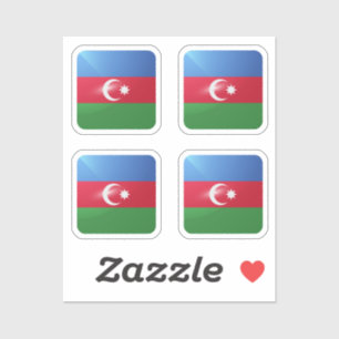 Azerbaijan square glossy flag