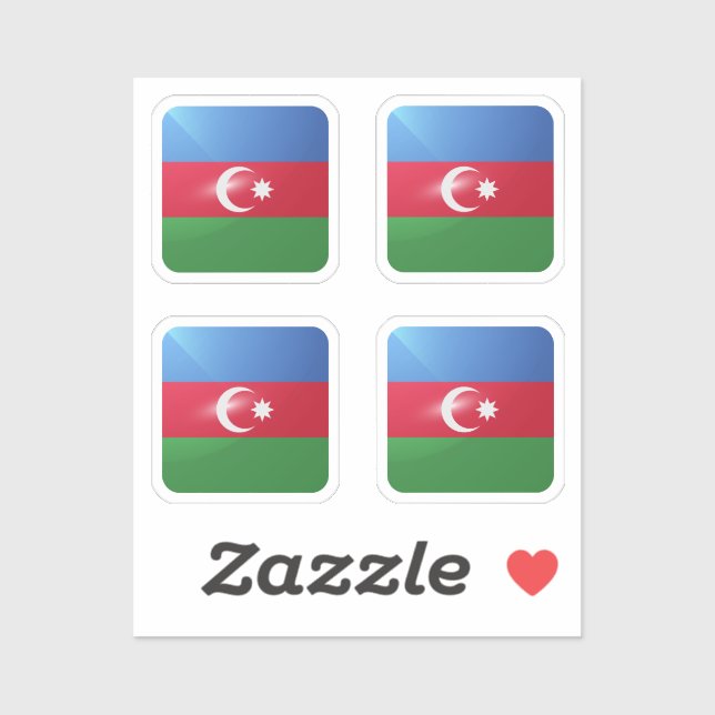 Azerbaijan square glossy flag (Sheet)