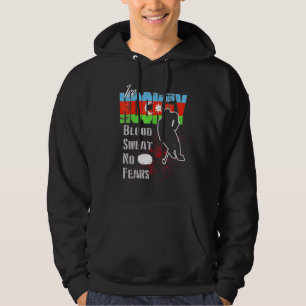 Azerbaijan Supporter Blood Sweat No Fears Ice Hock Hoodie