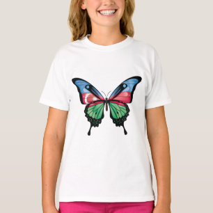 Azerbaijan Swallowtail Butterfly Flag Sticker T-Shirt