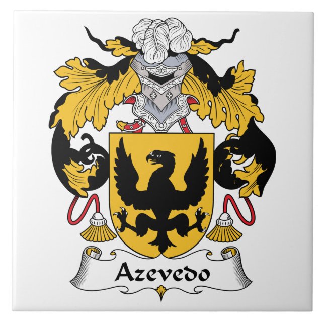 Azevedo Family Crest Ceramic Tile (Front)