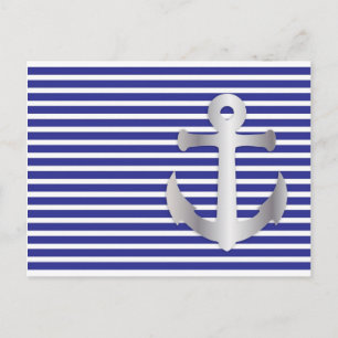 Aziza Stripes & Marine Blue Seaman Postcard