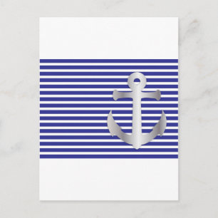 Aziza Stripes & Marine Blue Seaman Postcard